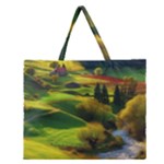 Countryside Landscape Nature Zipper Large Tote Bag
