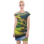 Countryside Landscape Nature Cap Sleeve Bodycon Dress