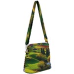 Countryside Landscape Nature Zipper Messenger Bag