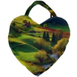 Countryside Landscape Nature Giant Heart Shaped Tote