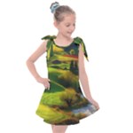 Countryside Landscape Nature Kids  Tie Up Tunic Dress