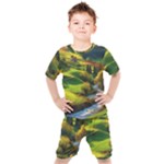 Countryside Landscape Nature Kids  T-Shirt and Shorts Set