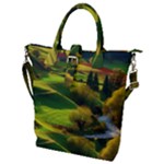 Countryside Landscape Nature Buckle Top Tote Bag