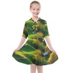 Countryside Landscape Nature Kids  All Frills Chiffon Dress
