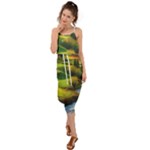 Countryside Landscape Nature Waist Tie Cover Up Chiffon Dress