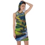 Countryside Landscape Nature Racer Back Hoodie Dress