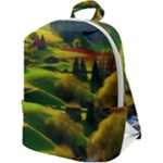Countryside Landscape Nature Zip Up Backpack