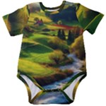 Countryside Landscape Nature Baby Short Sleeve Bodysuit