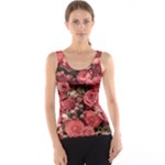 Pink Roses Flowers Love Nature Women s Basic Tank Top