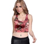Pink Roses Flowers Love Nature Racer Back Crop Top