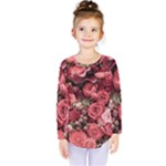 Pink Roses Flowers Love Nature Kids  Long Sleeve T-Shirt