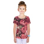 Pink Roses Flowers Love Nature Kids  One Piece T-Shirt