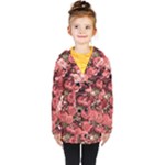 Pink Roses Flowers Love Nature Kids  Double Breasted Button Coat