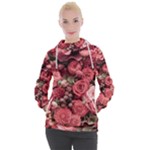 Pink Roses Flowers Love Nature Women s Hooded Pullover