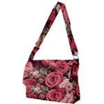 Pink Roses Flowers Love Nature Full Print Messenger Bag (S)