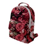 Pink Roses Flowers Love Nature Flap Pocket Backpack (Large)
