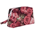 Pink Roses Flowers Love Nature Wristlet Pouch Bag (Large)