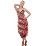Pink Roses Flowers Love Nature Layered Bottom Dress