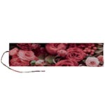 Pink Roses Flowers Love Nature Roll Up Canvas Pencil Holder (L)