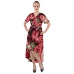 Pink Roses Flowers Love Nature Front Wrap High Low Dress