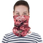 Pink Roses Flowers Love Nature Face Seamless Bandana (Adult)