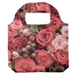 Pink Roses Flowers Love Nature Premium Foldable Grocery Recycle Bag