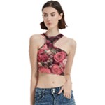 Pink Roses Flowers Love Nature Cut Out Top