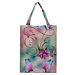Love Amour Butterfly Colors Flowers Text Classic Tote Bag