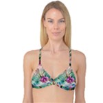 Love Amour Butterfly Colors Flowers Text Reversible Tri Bikini Top