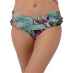 Love Amour Butterfly Colors Flowers Text Frill Bikini Bottoms