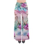Love Amour Butterfly Colors Flowers Text So Vintage Palazzo Pants