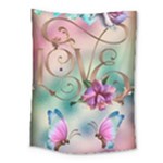 Love Amour Butterfly Colors Flowers Text Medium Tapestry