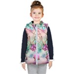 Love Amour Butterfly Colors Flowers Text Kids  Hooded Puffer Vest