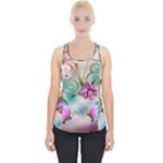 Love Amour Butterfly Colors Flowers Text Piece Up Tank Top