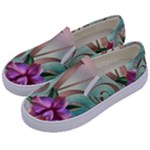 Love Amour Butterfly Colors Flowers Text Kids  Canvas Slip Ons