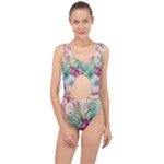 Love Amour Butterfly Colors Flowers Text Center Cut Out Swimsuit