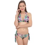 Love Amour Butterfly Colors Flowers Text Tie It Up Bikini Set