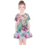 Love Amour Butterfly Colors Flowers Text Kids  Simple Cotton Dress