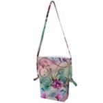 Love Amour Butterfly Colors Flowers Text Folding Shoulder Bag