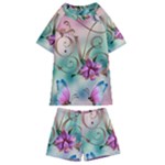 Love Amour Butterfly Colors Flowers Text Kids  Swim T-Shirt and Shorts Set