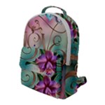 Love Amour Butterfly Colors Flowers Text Flap Pocket Backpack (Large)