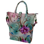 Love Amour Butterfly Colors Flowers Text Buckle Top Tote Bag