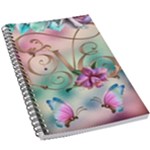Love Amour Butterfly Colors Flowers Text 5.5  x 8.5  Notebook