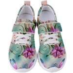 Love Amour Butterfly Colors Flowers Text Women s Velcro Strap Shoes
