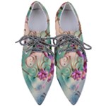 Love Amour Butterfly Colors Flowers Text Pointed Oxford Shoes