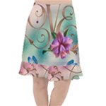 Love Amour Butterfly Colors Flowers Text Fishtail Chiffon Skirt
