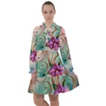 Love Amour Butterfly Colors Flowers Text All Frills Chiffon Dress