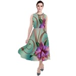 Love Amour Butterfly Colors Flowers Text Round Neck Boho Dress