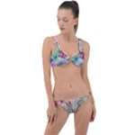 Love Amour Butterfly Colors Flowers Text Ring Detail Crop Bikini Set