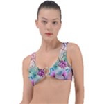 Love Amour Butterfly Colors Flowers Text Ring Detail Bikini Top